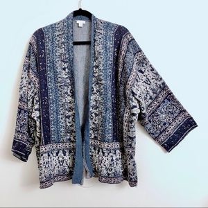 📌 J.Jill  Abstract Artistry Kimono Open Cardigan